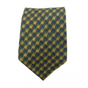 TRUSSARDI Yellow Houndstooth Silk Tie ITALY 60"/ 3.8" EC